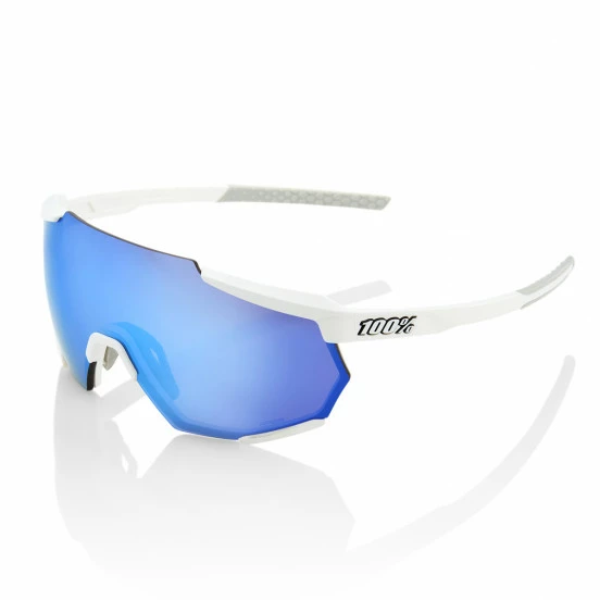 10SORAC1 RACETRAP - Matte White - HiPER Blue Multilayer Mirror