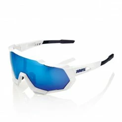 10SOSTR3 SPEEDTRAP - Matte White - HiPER Blue Multilayer Mirror